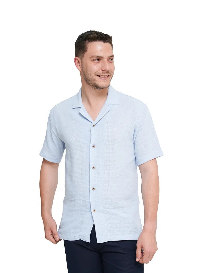Chemise à manches courtes avec lin